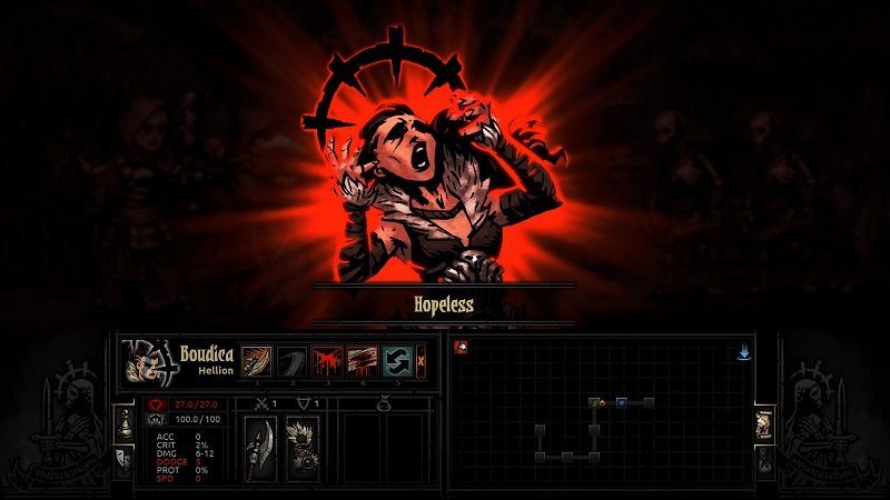 darkest dungeon does burning a stack of books
